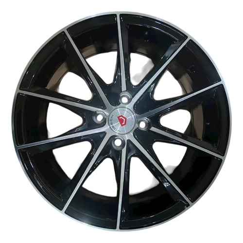 Juego De 4 Rines 16x7.0j 4x100 Et10 Color Negro Maquinado Negro Maquinado
